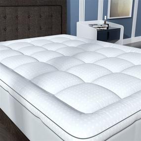 img 4 attached to 🛏️ Ultimate Comfort: Extra Thick Full Size 400TC Cotton Mattress Topper with Cooling Technology and Deep Pocket - Perfect Bed Enhancement with Down Alternative Pillow-top Pad