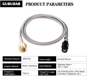 img 3 attached to 🔄 GURUDAR CO2 Cartridges Adapter: Convert CGA320 CO2 Tank to SodaStream Soda Maker with High Pressure Hose