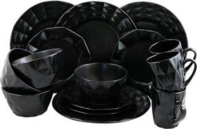 img 3 attached to 🍽️ ELAMA ELM RETROCHIC 16 Piece Glazed Dinnerware Set