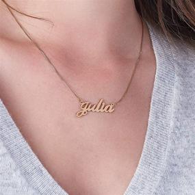 img 1 attached to MyNameNecklace Personalized Name Pendant: Sterling Silver & Gold Plated Jewelry Gift for Her