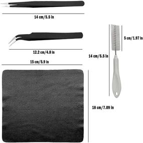 img 3 attached to 🧹 19-Piece Anti-Static Brush Cleaning Kit for Keyboard, Car Seat, Wall Gap, Water Cup, and Home Appliances - Nylon Bristles, Plastic Handle, Cloth Puller, and Tweezers