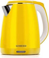 🔥 goheed electric kettles: stainless steel interior, 1.8l double wall hot water boiler heater with auto shut-off and boil dry protection logo