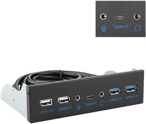 img 4 attached to 💻 Hima USB 3.1 Front Panel Hub: 5.25-inch Optical Drive Expansion Board with 7 Ports - Type-C, USB 3.0, USB 2.0