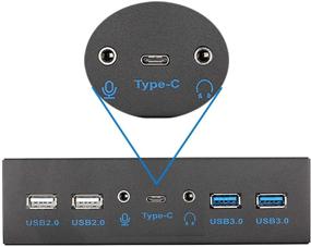 img 2 attached to 💻 Hima USB 3.1 Front Panel Hub: 5.25-inch Optical Drive Expansion Board with 7 Ports - Type-C, USB 3.0, USB 2.0