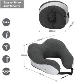 img 1 attached to 🔥 Heating Therapy Neck Pillow Travel Cervical Pillow - Memory Foam Core &amp; Washable Cover - Infrared Ray Heating - Adjustable Temperature - Neck Stiffness &amp; Soreness Relief - U-shaped for Neck Support (Gray)