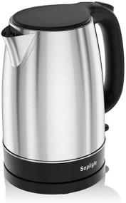 img 4 attached to 🔌 Sopligle Stainless Steel Electric Kettle: BPA-Free, Fast Boiling, Auto Shutoff, 1.7L Capacity, 1500W Power – Silver