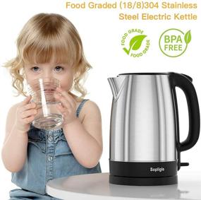 img 3 attached to 🔌 Sopligle Stainless Steel Electric Kettle: BPA-Free, Fast Boiling, Auto Shutoff, 1.7L Capacity, 1500W Power – Silver