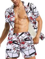 daupanzees luxury casual button hawaiian men's clothing logo
