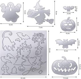 img 3 attached to 🎃 Halloween Metal Craft Stencils: Castle, Witch, Spider & Skull Pattern Cutting Dies - DIY Scrapbook Paper Card Making Decoration Supplies (18 Pieces)