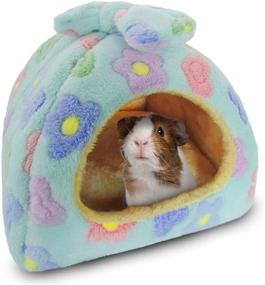 img 4 attached to Cozy XL-Sized HOMEYA Small Animal Pet Bed: Comfy Guinea Pig, Hamster, Hedgehog, Rat, Chinchilla Hideout with Removable Washable Mat – Perfect Nest for Snuggling and Sleeping