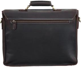 img 1 attached to 👜 High-quality Polare Full Grain Leather Laptop Briefcase Messenger Bag - Vintage Travel Case for Stylish Men