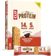 🍫 clif whey protein gluten free bars - peanut butter & chocolate - non-gmo, 8 count - 1.98 oz complete protein snack bars logo