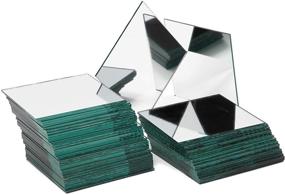 img 1 attached to 🧵 Crafts, Classroom Projects, and Home Decor: 50 Pack of 3x3 inch Square Mirror Tiles