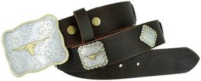 img 1 attached to 🤠 Authentic Longhorn Western Leather with Matching Conchos for Refined Cowboys