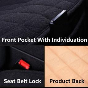 img 1 attached to 🚗 Black Linen Car Seat Covers, Suninbox Car Seat Cushion with Bottom Seat Covers, Car Seat Pad