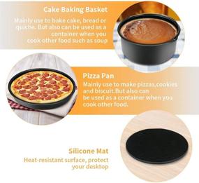 img 1 attached to 🍳 13-Piece Air Fryer Accessories Kit by BicycleStore - Compatible with 4.2QT-6.8QT Air Fryers - Includes Non-stick Cake Pan, Silicone Mat, Pizza Pan, Silicone Baking Cup, Skewer Rack