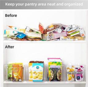 img 2 attached to 🥫 YIHONG Clear Pantry Storage Organizer Bins - 6 Pack Plastic Food Storage Bins with Handle for Kitchen, Refrigerator, Freezer and Cabinet Organization and Storage