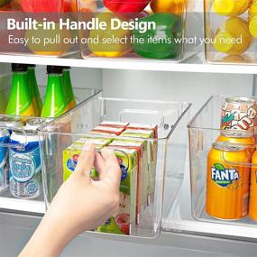 img 1 attached to 🥫 YIHONG Clear Pantry Storage Organizer Bins - 6 Pack Plastic Food Storage Bins with Handle for Kitchen, Refrigerator, Freezer and Cabinet Organization and Storage