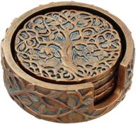 celtic art tree of life coaster set by 🌳 old river outdoors: stylish home decor and protection for surfaces logo