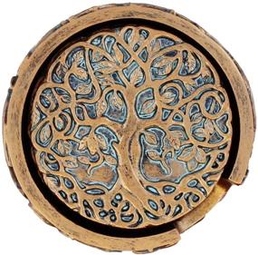 img 2 attached to Celtic Art Tree of Life Coaster Set by 🌳 Old River Outdoors: Stylish Home Decor and Protection for Surfaces