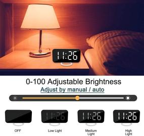 img 3 attached to Large LED Display Digital Alarm Clock with Dual USB Charger Ports – Auto Dimmer Mode, Easy Snooze Function, Modern Mirror Desk Wall Clock for Bedroom, Home Office - Suitable for All Users