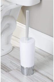 img 2 attached to 🚽 iDesign 99000 Duetto Plastic Toilet Bowl Brush and Holder, Slim Set for Bathroom Cleaning and Storage, White and Chrome, 4x4x17.2 inches