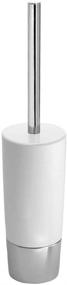 img 4 attached to 🚽 iDesign 99000 Duetto Plastic Toilet Bowl Brush and Holder, Slim Set for Bathroom Cleaning and Storage, White and Chrome, 4x4x17.2 inches