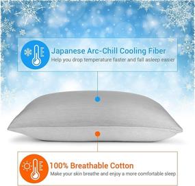 img 2 attached to 🌬️ Оставайся прохладным всю ночь с наволочками Elegear Cooling Pillow Cases - японским волокном охлаждения Q-Max 0,4, двухсторонней проницаемостью и мягкостью - набор из 2 штук, серый (стандартного размера).