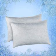 🌬️ оставайся прохладным всю ночь с наволочками elegear cooling pillow cases - японским волокном охлаждения q-max 0,4, двухсторонней проницаемостью и мягкостью - набор из 2 штук, серый (стандартного размера). логотип