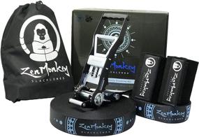 img 2 attached to ZenMonkey Infinity Slackline Kit - 100-Foot Longline Slackline Set with Ergo Ratchet, Tree Protectors, Cloth Carry Bag, and Instructions - Easy Setup for Families, Kids, and Adults