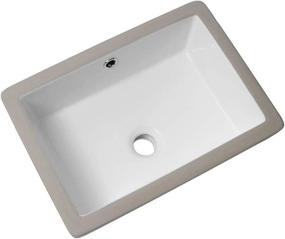 img 1 attached to 🚽 Undermount Bathroom Sink - Lordear 18'' Pure White Porcelain Ceramic Rectangle Lavatory Vanity Basin with Overflow