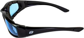 img 2 attached to 🦅 Birdz Oriole Motorcycle Cycling Airsoft Padded Glasses - Light Blue Tint Lenses, Shiny Black Frame with Comfortable Foam Padding for Face Protection from Wind and Dust