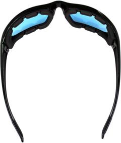 img 1 attached to 🦅 Birdz Oriole Motorcycle Cycling Airsoft Padded Glasses - Light Blue Tint Lenses, Shiny Black Frame with Comfortable Foam Padding for Face Protection from Wind and Dust