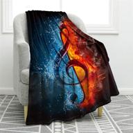 🎼 soft warm music note blanket print throw blanket for couch sofa bed - black - 50"x60 logo