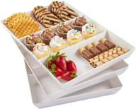 🍽️ plastic white 3 section serving tray logo