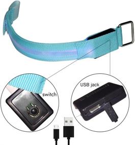 img 2 attached to 🚴 Fashion&amp;cool LED Slap Band: USB Rechargeable Light Up Sport Armband for Night Safety in Running, Cycling, Hiking