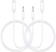 🔌 [apple mfi certified] iphone aux-кабель для автомагнитолы, 2 шт., lightning to 3.5mm аудио-кабель совместимый с iphone 12/11/xs/xr/x/ipad/ipod для колонок/домашней стереосистемы/наушников, поддерживающий ios 14 (3.3ft) - улучшенный seo логотип