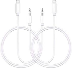 img 4 attached to 🔌 [Apple MFi Certified] iPhone AUX-кабель для автомагнитолы, 2 шт., Lightning to 3.5mm аудио-кабель совместимый с iPhone 12/11/XS/XR/X/iPad/iPod для колонок/домашней стереосистемы/наушников, поддерживающий iOS 14 (3.3ft) - улучшенный SEO