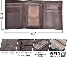 img 3 attached to 💼 Sharsal Trifold Leather Wallet with RFID Blocking Technology