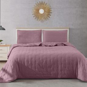 img 4 attached to Stylish Vintage Purple Fairmont Quilt Set with Pillow Shams, Twin Size - Soft and Oversized Bedding