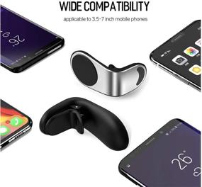 img 2 attached to 📱 Lyfejoy Magnetic Car Phone Holder with Hook Clip - Secure Lock, Universal Air Vent Mount for Any Car - Horizontal and Vertical Positions, Fits 2.5-7 inch Mobile Phones