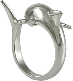 img 2 attached to 🦈 Stylish Ellenviva Big Shark Animal Wrap Ring in White Gold-Plated Shiny Silver Tone: Unleash Your Fashionable Side