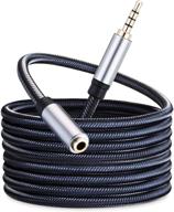 enhanced audio connectivity: 15ft/5m 3.5mm audio mic extension cable for headset, tv, laptop, phone, and more logo