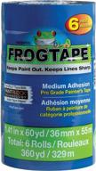 frogtape 242750 pro painter's tape with paintblock: 1.41-inch x 60-yards, blue - 6 rolls | high-quality multi-pack tape for professional painters логотип