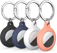 🔑 damonlight airtag 4-pack case with keychain - anti-scratch protective holder compatible with airtags case wallet and air tag key ring logo
