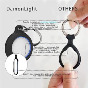 img 3 attached to 🔑 DamonLight AirTag 4-Pack Case with Keychain - Anti-Scratch Protective Holder Compatible with Airtags Case Wallet and Air Tag Key Ring