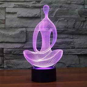 img 1 attached to 🧘 Yoga Meditation LED 3D Lamp: S7 SEVEN 3D Optical Illusion Desk Night Light for Kids Room Decoration - 7 Color Change, USB Touch Switch