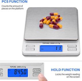 img 2 attached to 📏 Smart Weigh Digital Pro Pocket Scale with Backlit LCD Display: Jewelry, Coffee, and Food Scale with Tare, Hold, and Counting Functions (2000 x 0.1g)