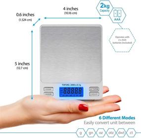 img 1 attached to 📏 Smart Weigh Digital Pro Pocket Scale with Backlit LCD Display: Jewelry, Coffee, and Food Scale with Tare, Hold, and Counting Functions (2000 x 0.1g)