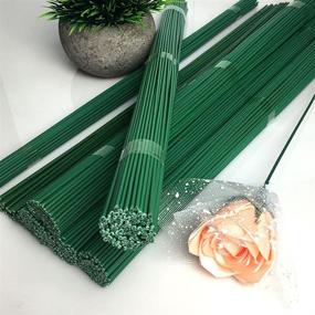 img 1 attached to Buthneil 14 Gauge Dark Green Floral Wire: Ideal for DIY Crafts, Artificial Flower Stems, Handmade Decorations - Pack of 100